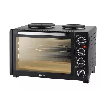 Unold Small kitchen all in one, Ελεύθερη κουζίνα, Μαύρο, Περιστροφικοί διακόπτες, Μαύρο, Μέταλλο, Γυαλί