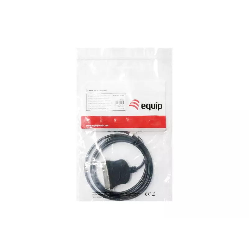 Equip Καλώδιο προσαρμογέα USB-A σε Παράλληλο (Centronics 36), 1,5 m, Μαύρο