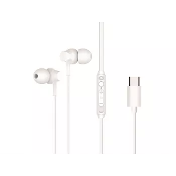 Ενσύρματο In-Ear Headset CONCEPTRONIC BRENDAN03W – USB-C, 20–20000 Hz, Καλώδιο 1,2 m, Λευκό