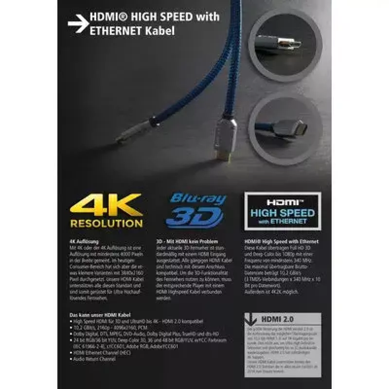 Καλώδιο HDMI S/CONN 1,0 m