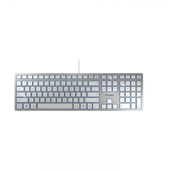 Λεπτό πληκτρολόγιο CHERRY KC 6000 Universal USB Αγγλικά US ασημί, λευκό
