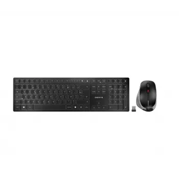 Λεπτό πληκτρολόγιο και ποντίκι CHERRY DW 9500 Universal RF Wireless + Bluetooth AZERTY Γαλλικό μαύρο, γκρι