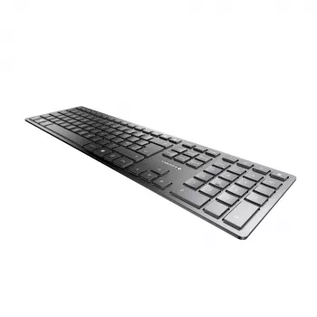 Λεπτό πληκτρολόγιο Cherry KW 9100, ασύρματο, RF + Bluetooth, QWERTY, Αγγλικά UK, μαύρο, 108 πλήκτρα, καλώδιο 1,2 m