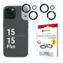 Displex Full Cover γυαλί φακού κάμερας iPhone 15/15 Plus, 10H, πλήρης προστασία κάμερας, Quick Mount, 2 τεμ.