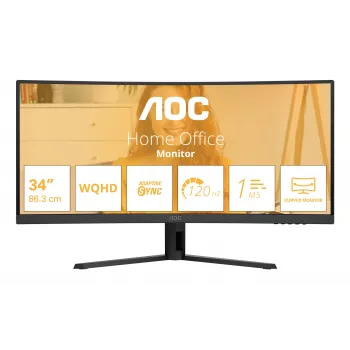 AOC B3 CU34B3E οθόνη υπολογιστή 86,4 cm (34 inch) 3440 x 1440 Pixel Wide Quad HD LED μαύρο