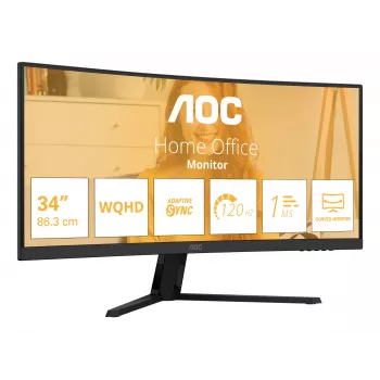 AOC B3 CU34B3E οθόνη υπολογιστή 86,4 cm (34 inch) 3440 x 1440 Pixel Wide Quad HD LED μαύρο
