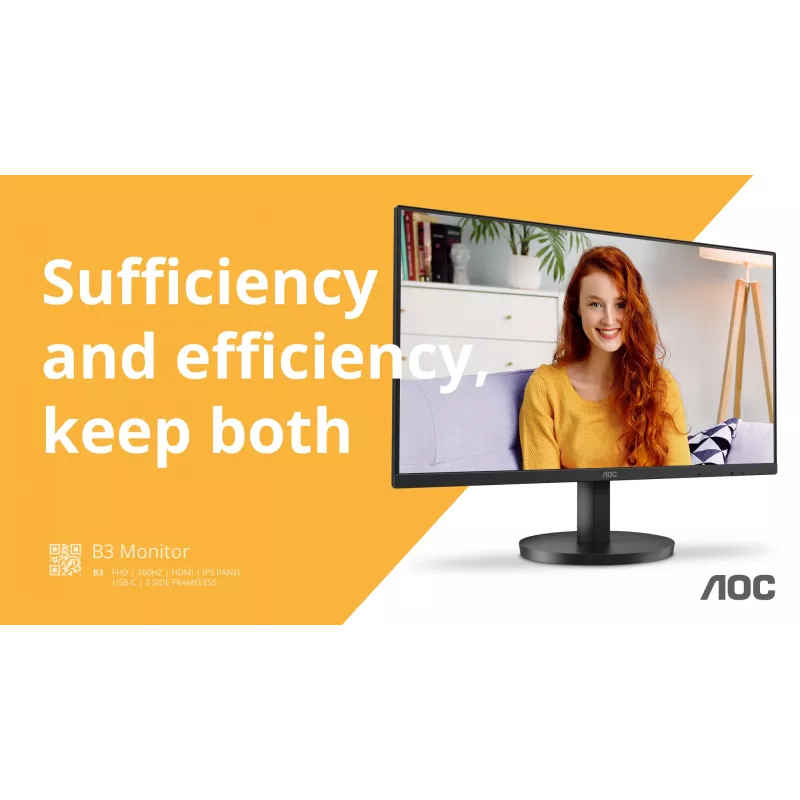 AOC B3 U27B3CF οθόνη υπολογιστή 68,6 cm (27 inch) 3840 x 2160 Pixel 4K Ultra HD LCD μαύρο