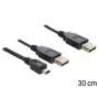 Καλώδιο USB DeLOCK 83178 USB 2.0 0,3 m 2 x USB A Μαύρο