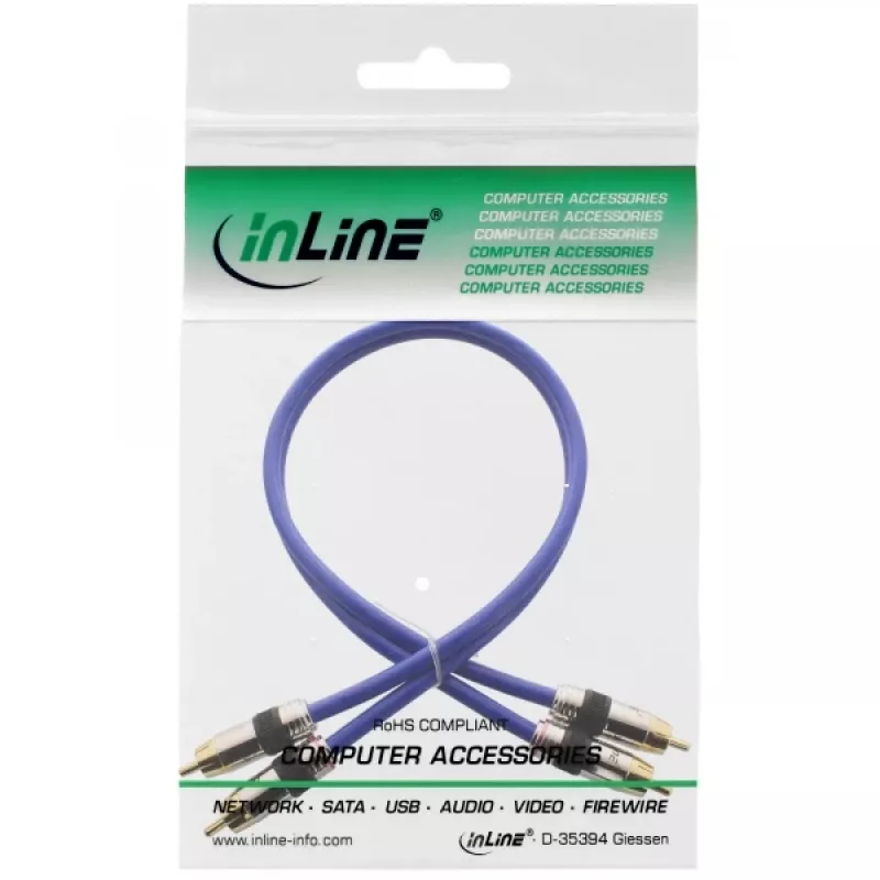 InLine Premium Καλώδιο ήχου RCA 2x βύσμα RCA/βύσμα επιχρυσωμένο 2 m