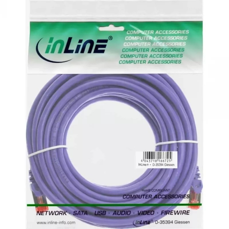 InLine Patchkabel S/FTP PiMF Cat.6 250MHz PVC χαλκό λιλά 7,5m
