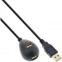 InLine Καλώδιο USB 2.0 Type-A αρσενικό βύσμα / θηλυκή υποδοχή, με βάση, μαύρο, 2m