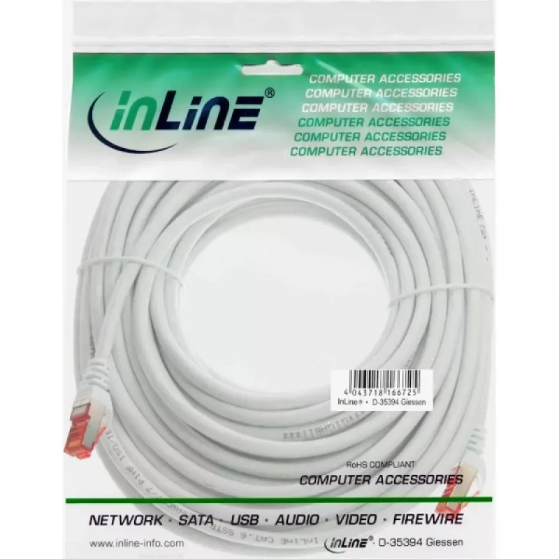 InLine Patchkabel S/FTP PiMF Cat.6 250MHz PVC χαλκό λευκό 30m
