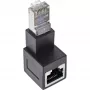 InLine Προσαρμογέας καλωδίου patch Cat.6A, βύσμα/υποδοχή RJ45, 90° γωνία προς τα κάτω