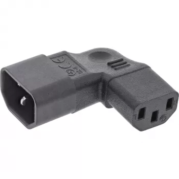 InLine Προσαρμογέας τροφοδοτικού IEC 60320 C14/C13, αριστερά/δεξιά γωνία, 3πολική συσκευή IEC