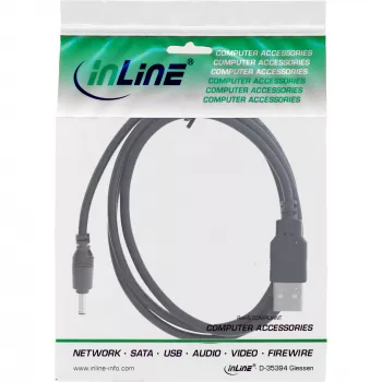 InLine Καλώδιο προσαρμογέα τροφοδοσίας USB DC, βύσμα USB A σε βύσμα DC 4,0x1,70mm, μαύρο, 1m