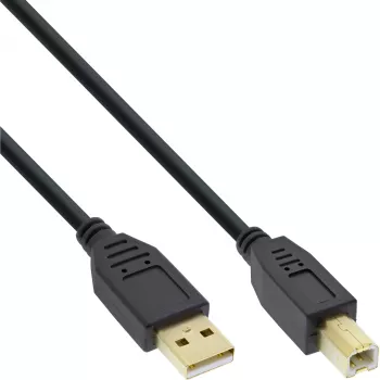 InLine B-34518S Καλώδιο USB 2.0 A σε B, 2 m, Μαύρο, Bulk Pack of 70
