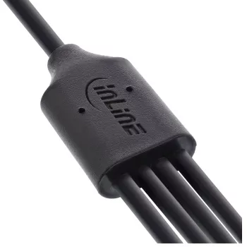 InLine Καλώδιο φόρτισης USB 4in1 Y, 1x βύσμα USB-A σε 4x βύσμα USB-C, μαύρο 2m