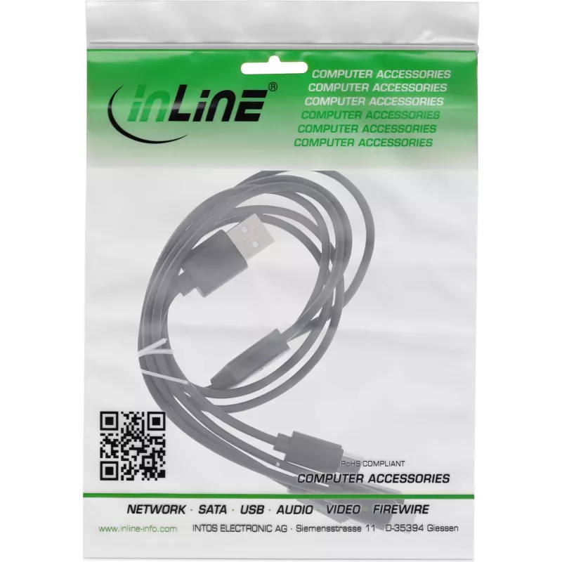 InLine Καλώδιο φόρτισης USB 4in1 Y, 1x βύσμα USB-A σε 4x βύσμα USB-C, μαύρο 2m