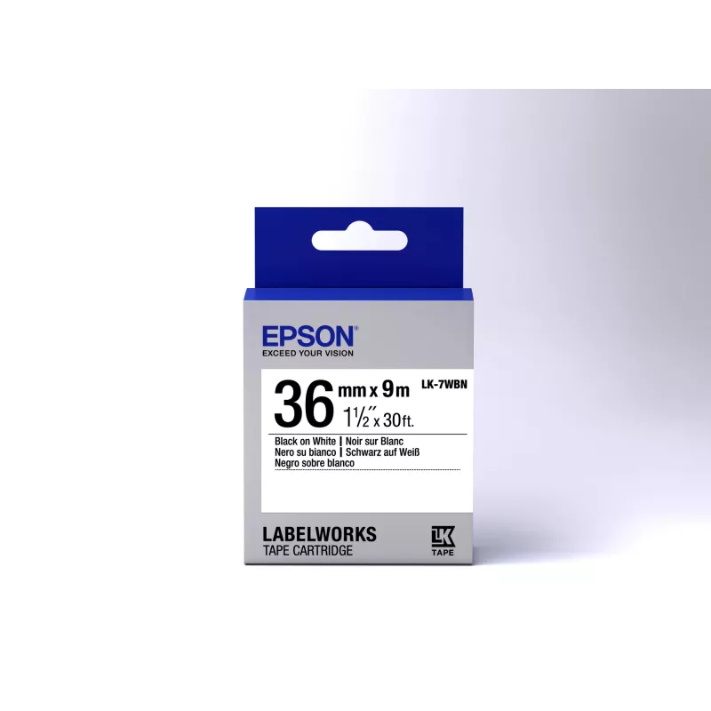 Epson Κασέτα ετικετών Standard LK-7WBN Μαύρο/Λευκό 36mm (9m)