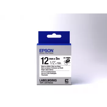 Epson Label Cartridge Iron on LK-4WBQ μαύρο/λευκό 12mm (5m)