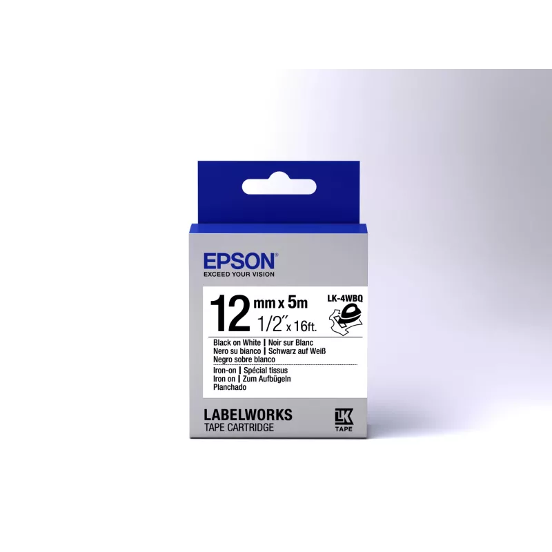 Epson Label Cartridge Iron on LK-4WBQ μαύρο/λευκό 12mm (5m)