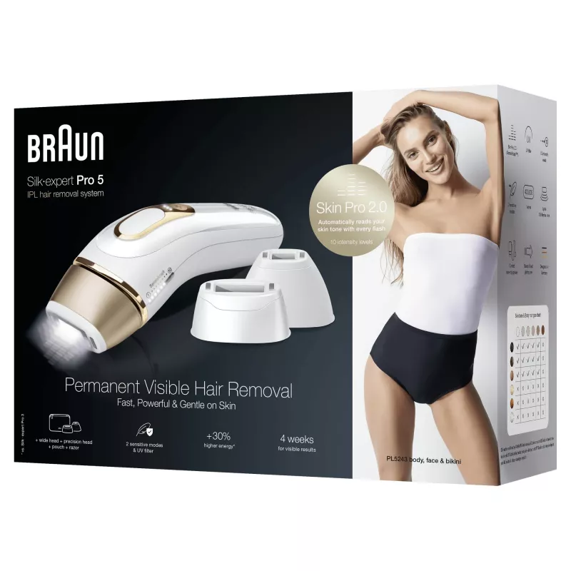 Braun Silk-expert Pro 5 PL5243 Intense Pulsed Light (IPL) Χρυσό, Λευκό