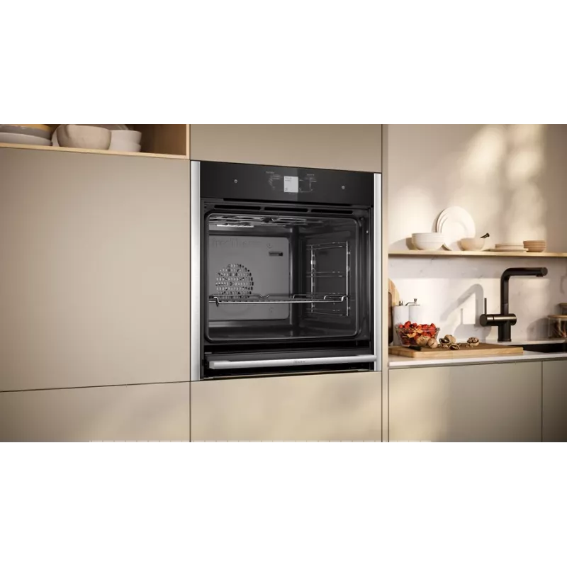 Neff N 90 B64FT33N0 Φούρνος 71 L Μαύρο, Ανοξείδωτο χάλυβα