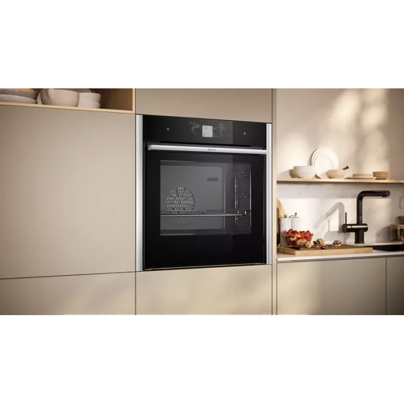 Neff N 90 B64FT33N0 Φούρνος 71 L Μαύρο, Ανοξείδωτο χάλυβα