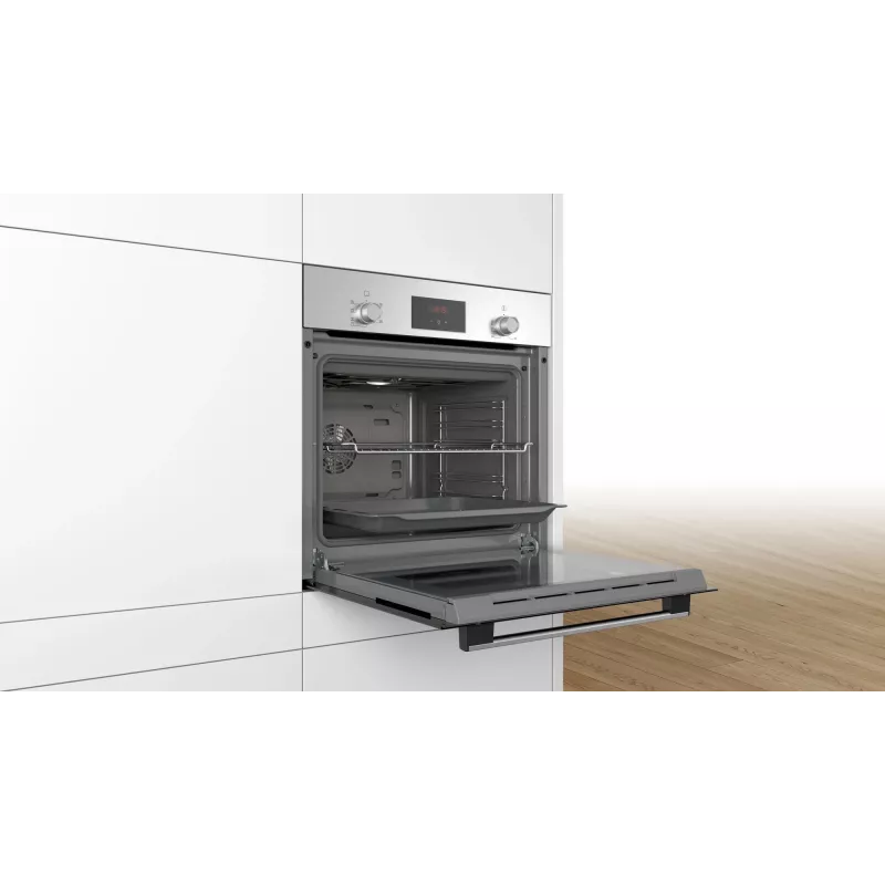 Bosch Serie 2 HBF133BR0 Φούρνος 66 L Μαύρο, Ανοξείδωτο χάλυβα
