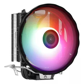 Αερόψυκτρα AEROCOOL Rave 3 FRGB 120 mm μαύρο λευκό — 3 heatpipes, ARGB, υδραυλικό ρουλεμάν, 1800 U/min