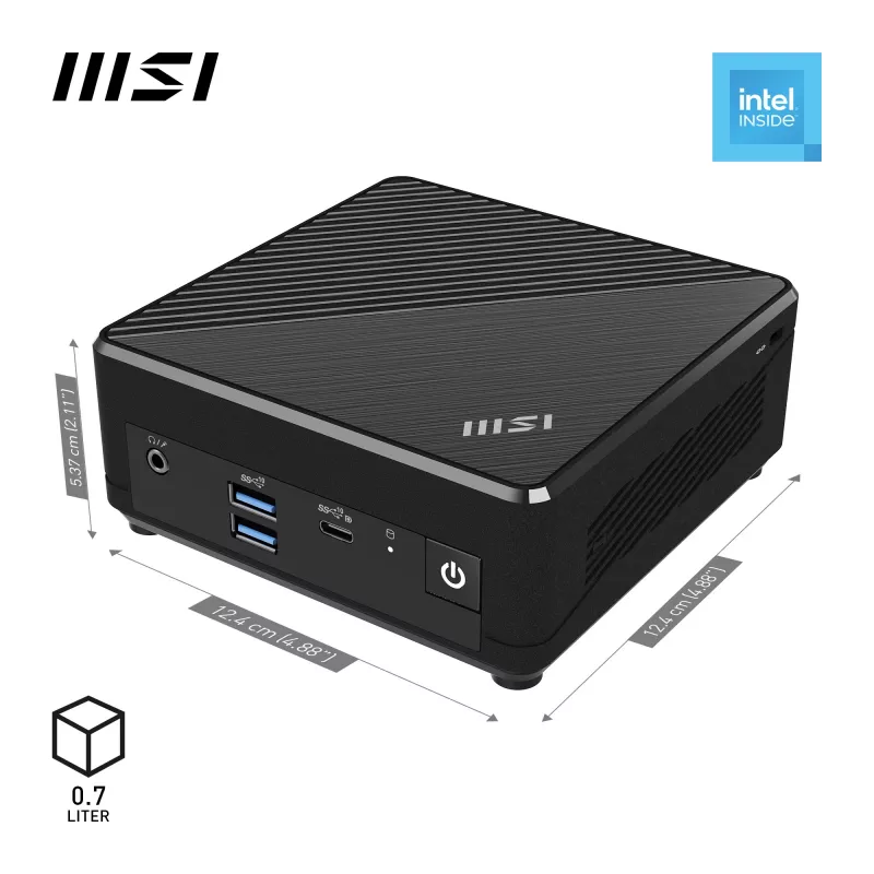 MSI Cubi N ADL-006DE Intel® N N200 4 GB DDR4-SDRAM 128 GB SSD Windows 11 Pro Mini PC μαύρο
