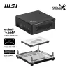 MSI Cubi N ADL-006DE Intel® N N200 4 GB DDR4-SDRAM 128 GB SSD Windows 11 Pro Mini PC μαύρο