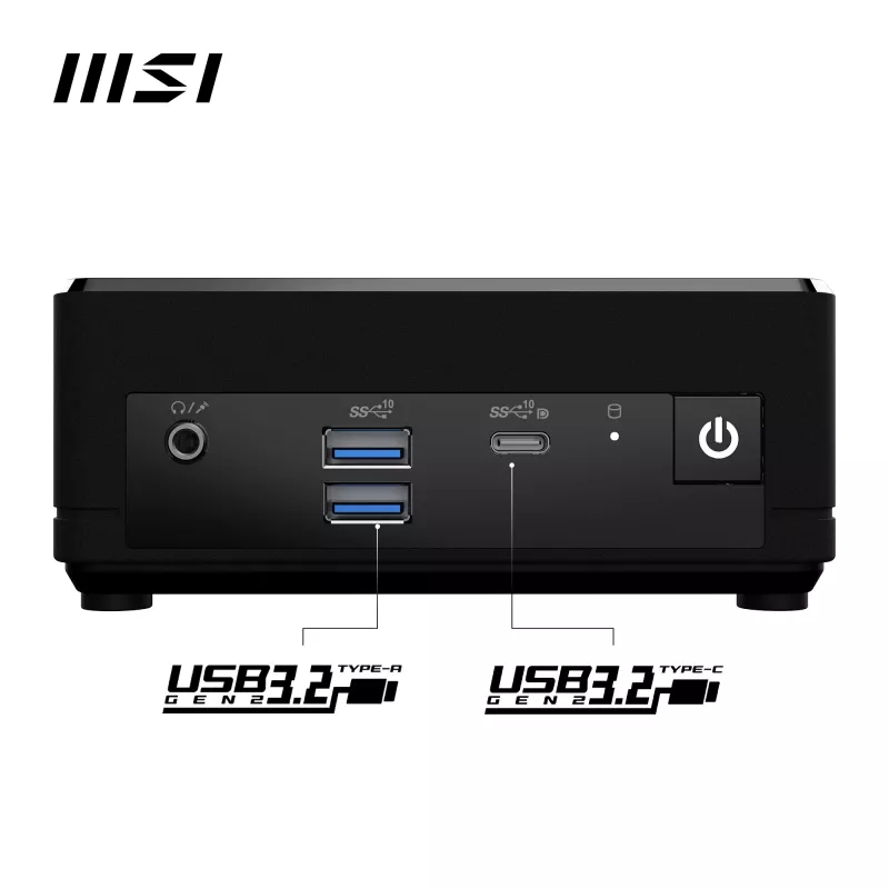 MSI Cubi N ADL-006DE Intel® N N200 4 GB DDR4-SDRAM 128 GB SSD Windows 11 Pro Mini PC μαύρο