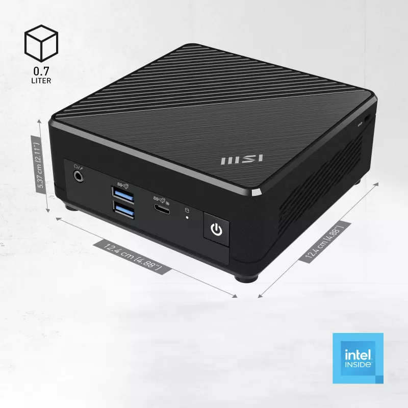 MSI Cubi N ADL-006DE Intel® N N200 4 GB DDR4-SDRAM 128 GB SSD Windows 11 Pro Mini PC μαύρο
