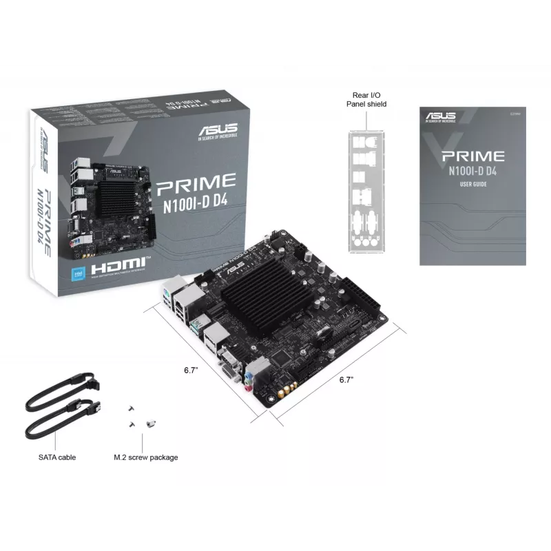 Μητρική πλακέτα ASUS PRIME N100I-D D4, Intel Chipsatz, NA Sockel, mini ITX