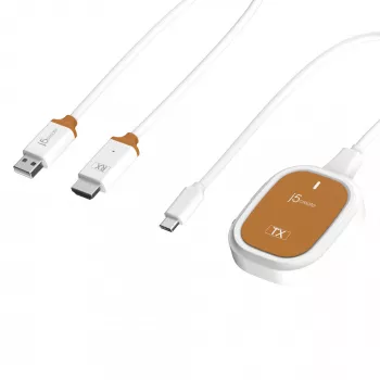j5create ScreenCast FHD USB-C Wireless Display Extender, Dongle, USB, USB Type-C, Λευκό, 1 A, 0 - 40 °C