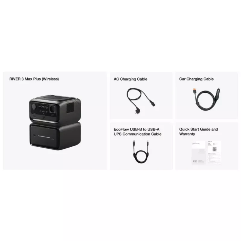 Φορητή Μπαταρία EcoFlow RIVER 3 MAX PLUS Wireless, 858Wh