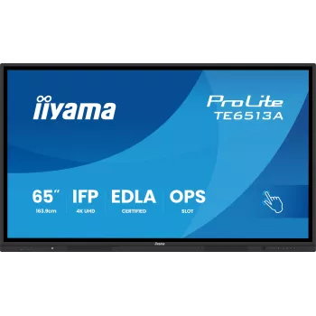 Διαδραστική επίπεδη οθόνη IIYAMA TE6513A-B2AG 64,5 ίντσες (163,8 cm) 4K UHD 500 cd/m² Wi‑Fi Android 24/7 Touchscreen