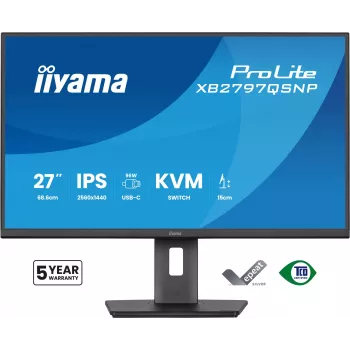 Οθόνη υπολογιστή IIYAMA ProLite XB2797QSNP-B1 68,6 cm (27 ίντσες) 2560×1440 QHD LED, 16:9, ματ, ηχεία, USB 3.2 Hub, ρυθμιζόμενο ύψος, VESA