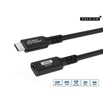Microconnect USB3.2CC2EX Καλώδιο USB USB4 Gen 2x2 2 m USB C Μαύρο