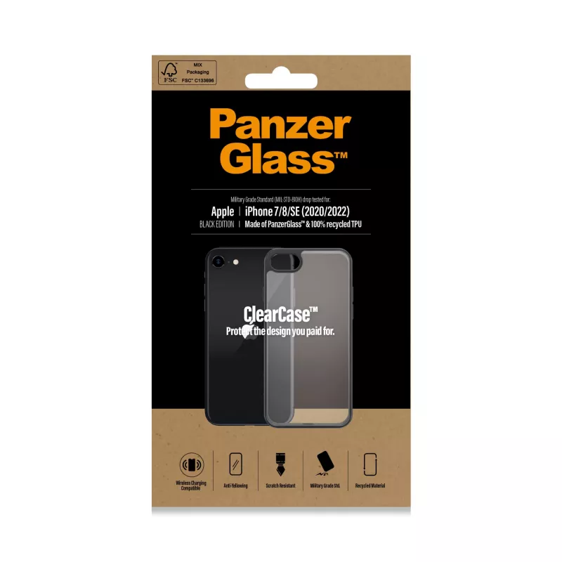 PanzerGlass ® ClearCase iPhone 8 | 7 | SE (2020/2022) | Μαύρο