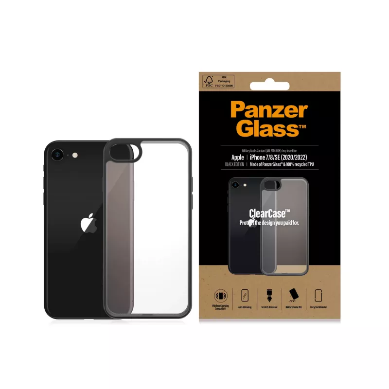 PanzerGlass ® ClearCase iPhone 8 | 7 | SE (2020/2022) | Μαύρο