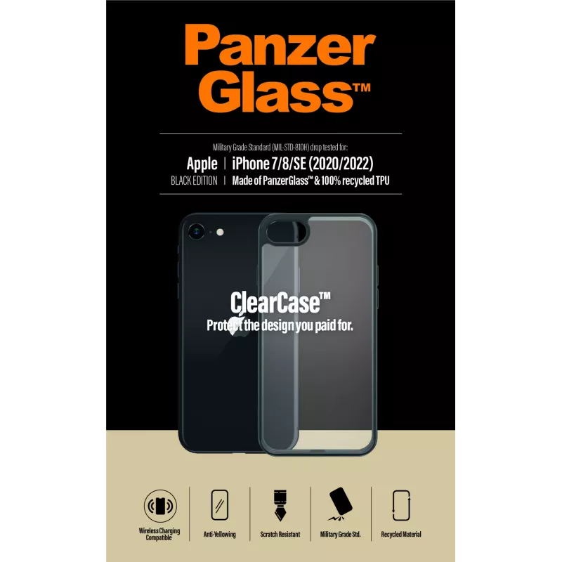 PanzerGlass ® ClearCase iPhone 8 | 7 | SE (2020/2022) | Μαύρο