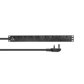 Lanview LVR-3MUK-SPD-UK8 μονάδα διανομής ισχύος (PDU) 8 έξοδοι AC 1,4U μαύρο