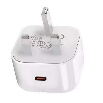 eSTUFF φορτιστής σπιτιού USB-C PD 3A 20W, βύσμα UK - λευκό