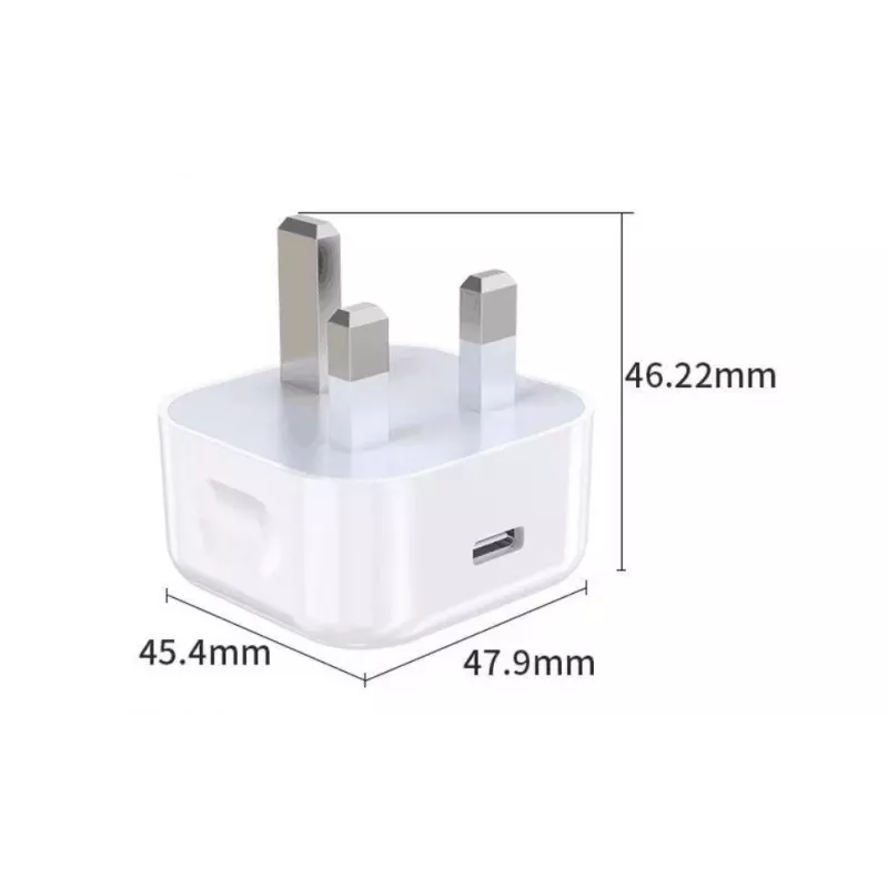 eSTUFF φορτιστής σπιτιού USB-C PD 3A 20W, βύσμα UK - λευκό