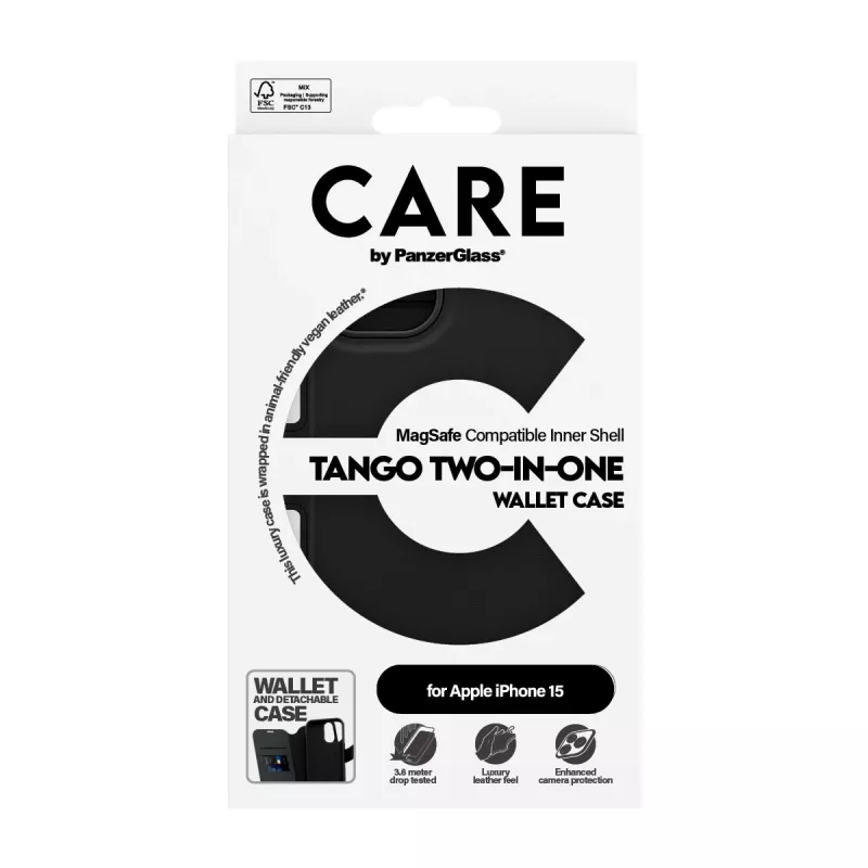 Θήκη πορτοφόλι 2 σε 1 με MagSafe PanzerGlass CARE™ by ® Tango iPhone 15