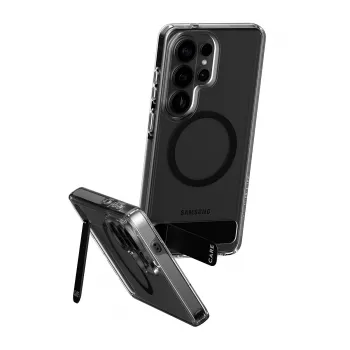Θήκη PanzerGlass CARE™ Urban Explorer για Samsung Galaxy S26 Ultra — διαφανές κάλυμμα με μαύρο kickstand και υποστήριξη Qi
