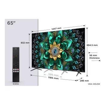 Τηλεόραση TCL Q6C 65Q6C 165,1 cm (65 ίντσες) 4K Ultra HD Smart TV Wi-Fi μεταλλικό