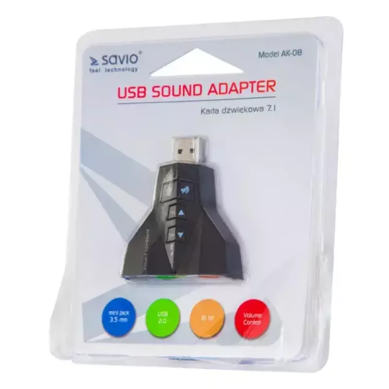 Κάρτα ήχου Savio AK-08 USB 2.0 7.1 διεπαφή